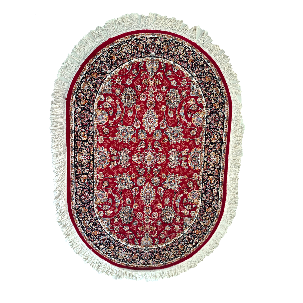 خرید فرش بیضی زمرد مشهد 700شانه کد25010/1